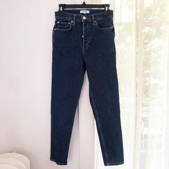 Re/Done Jeans Indigo Cropped Straight Legs/ S 26